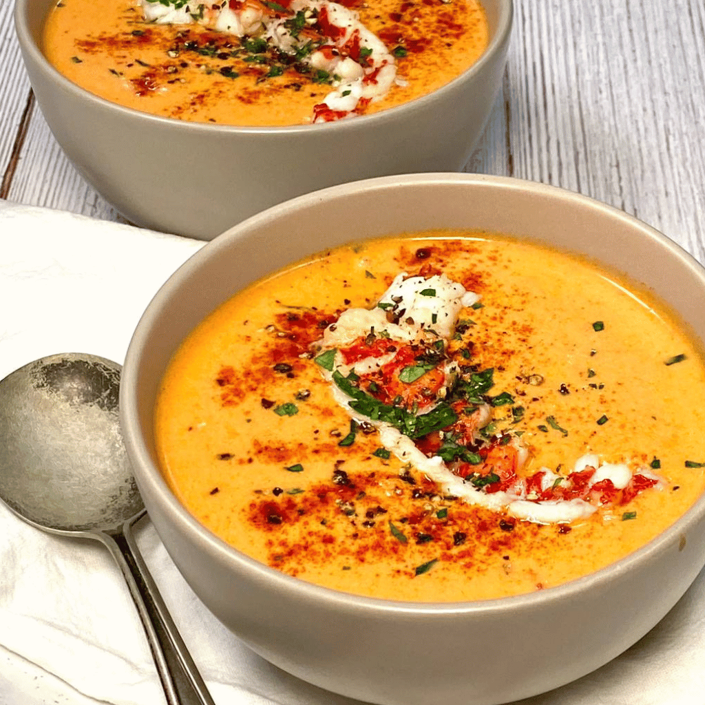Lobster Tail Bisque in Bowl