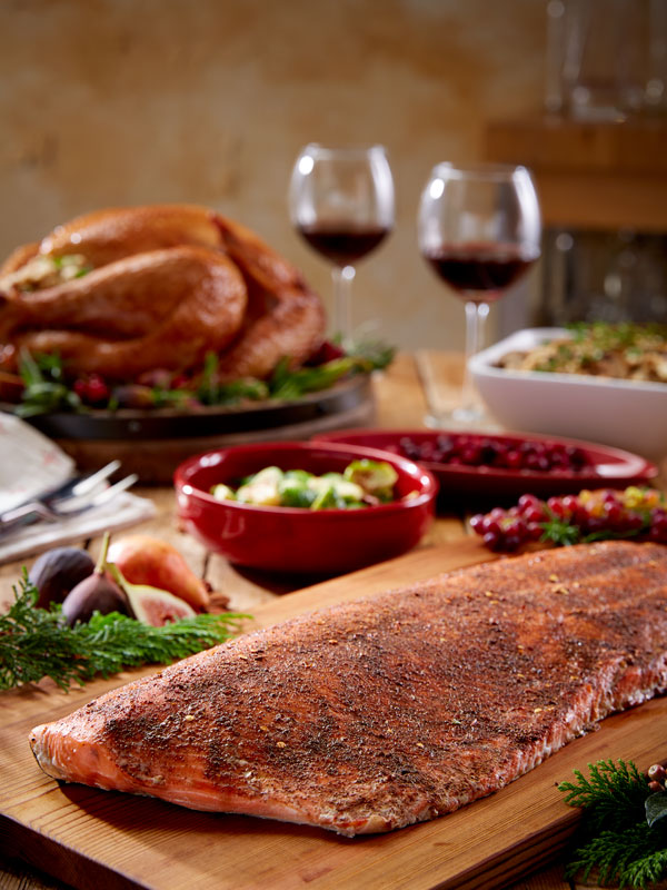 Thanksgiving, Holiday, Fall, Turkey and salmon dinner, tablescape